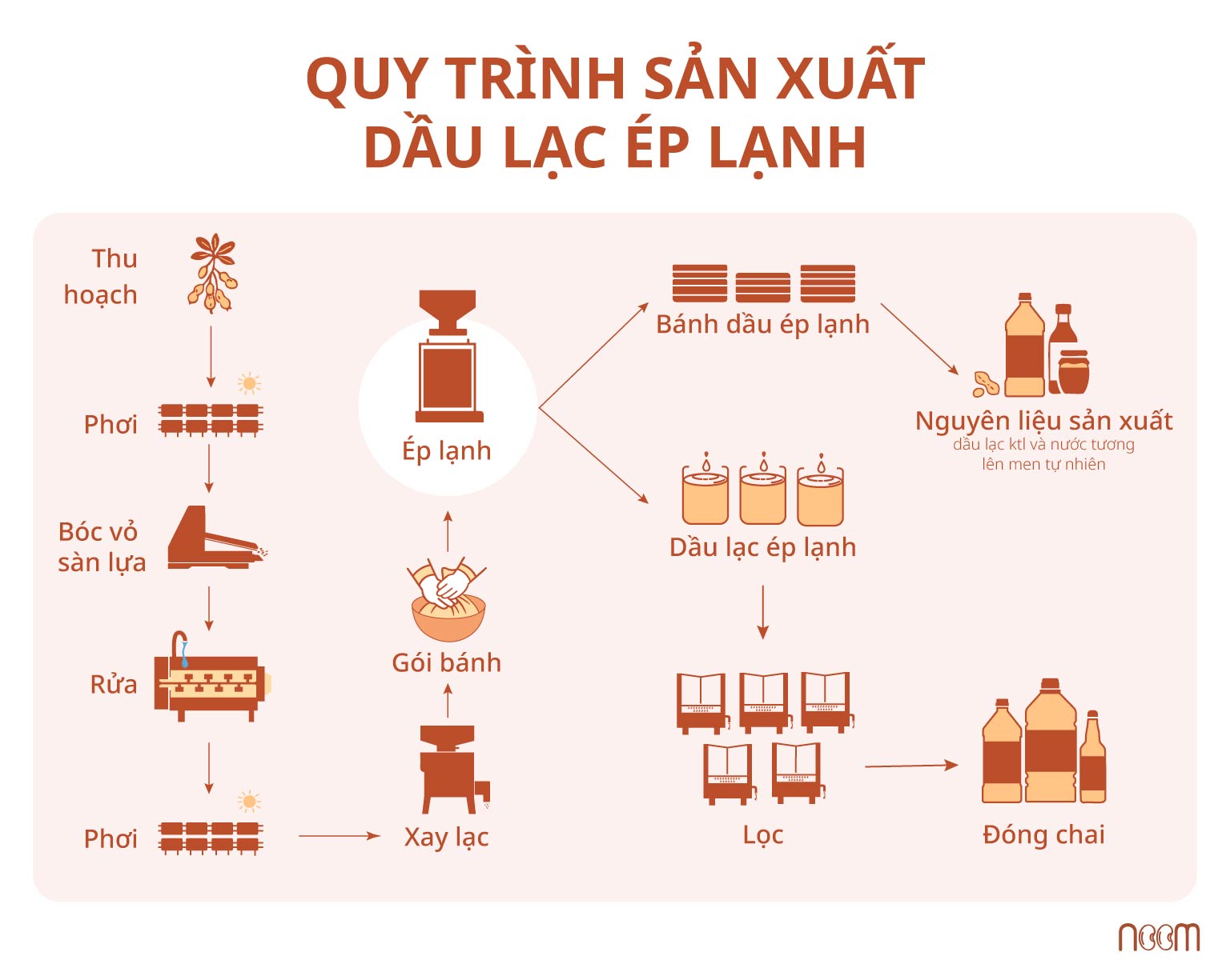 quy trình sản xuất dầu lạc ép lạnh