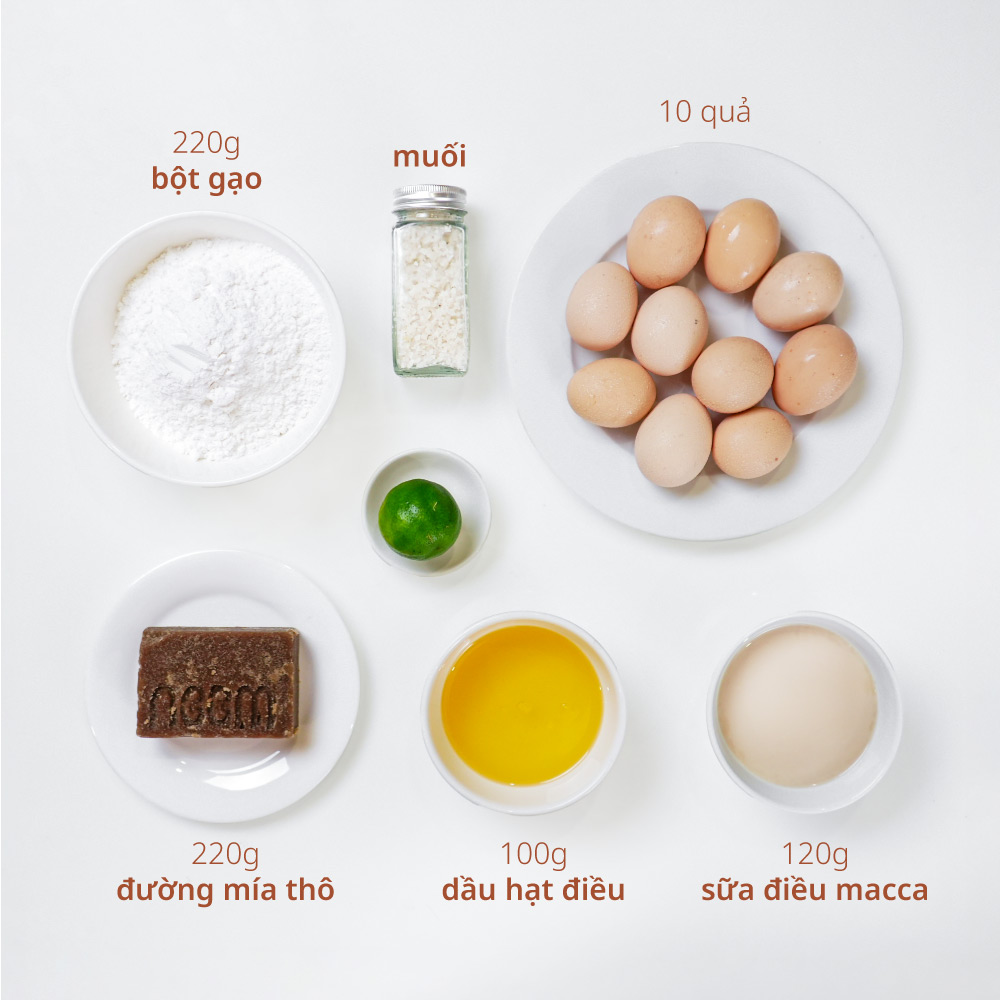 cách làm bánh bông lan bột gạo