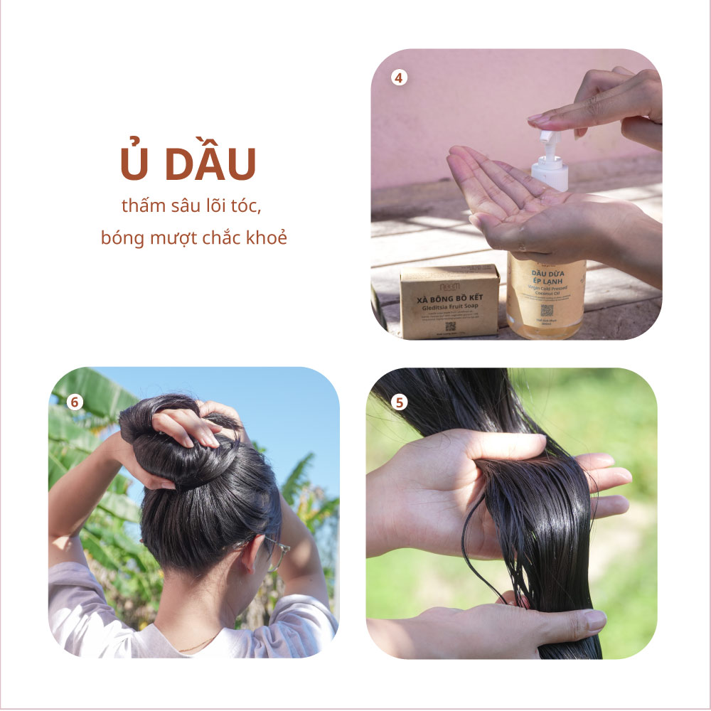 ủ tóc bằng dầu dừa
